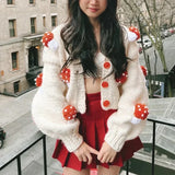 MosiMolly Cardigan Women Sweater Handmade Flower Sweater Cardigan