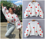 MosiMolly Cardigan Women Sweater Handmade Flower Sweater Cardigan