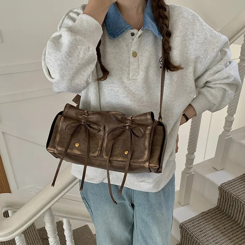 Moto & Bike Drawstring Bow Bags For Women