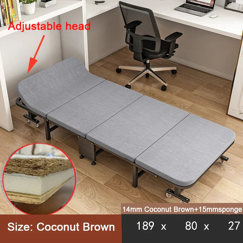 Multi-function Bedroom 189*80*27CM Single Folding Beds Portable Office