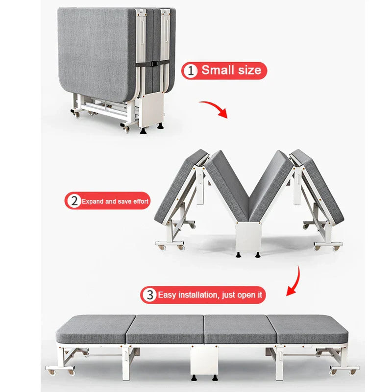 Multi-function Bedroom 189*80*27CM Single Folding Beds Portable Office