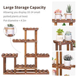 Multi-tiered Plant Stand 6 Tiers Pine wood Succulent