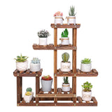 Multi-tiered Plant Stand 6 Tiers Pine wood Succulent