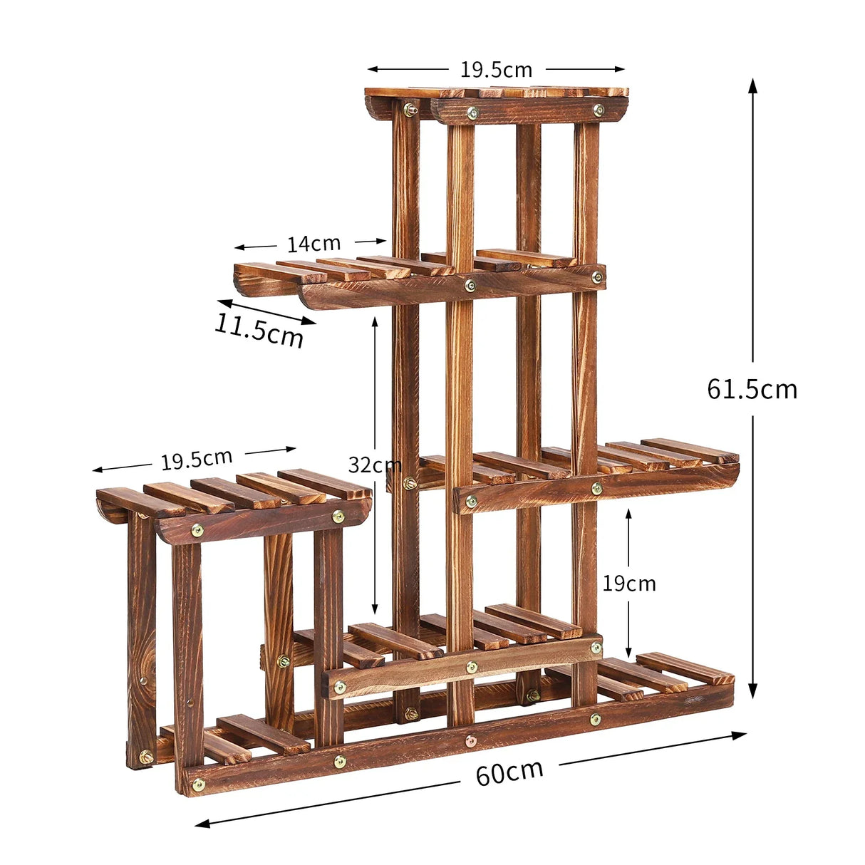 Multi-tiered Plant Stand 6 Tiers Pine wood Succulent