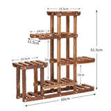 Multi-tiered Plant Stand 6 Tiers Pine wood Succulent