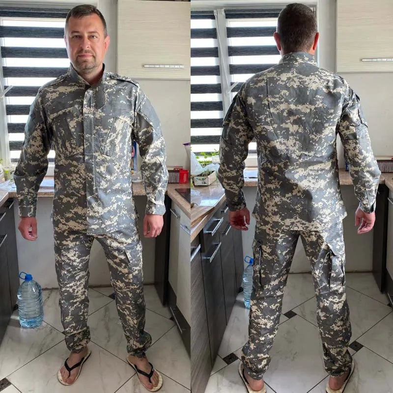 Multicam Camo Male Security Combat Uniform Uniform Tactical