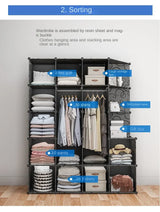 Multifunction Home Bedroom Furniture Wardrobe Folding Storage Dressing