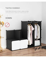Multifunction Home Bedroom Furniture Wardrobe Folding Storage Dressing