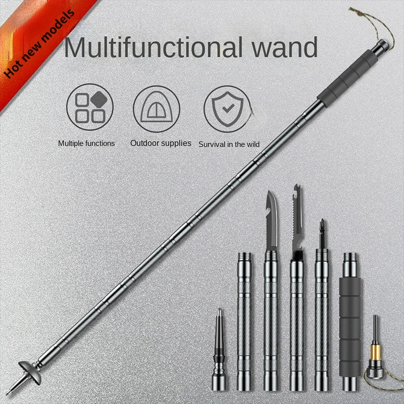 Multifunction Trekking Poles Mountaineering Collapsible Outdoor Supplies Equipment