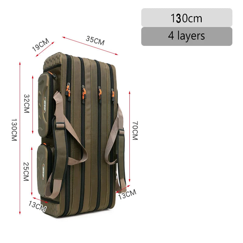 Multifunctional Fishing Rod Bag 2/3/4 Layers 80CM-130CM Fishing