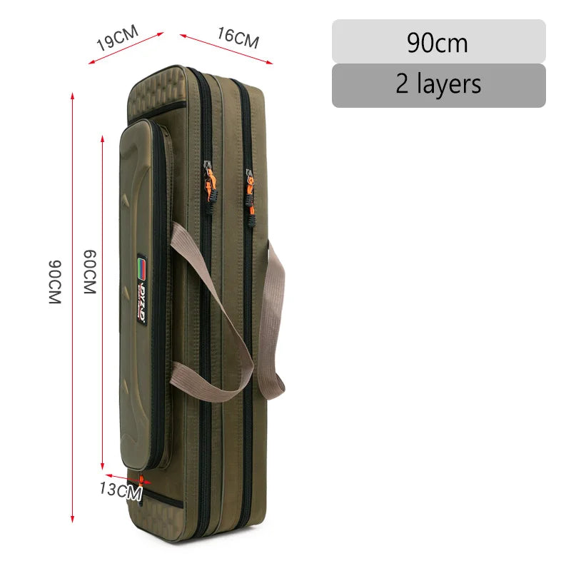 Multifunctional Hard Spinning Fishing Rod Bag 2/3/4 Layers