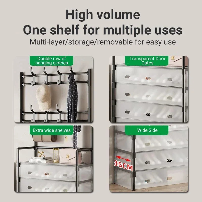 Multifunctional shoe floor stand simple integrated storage rack