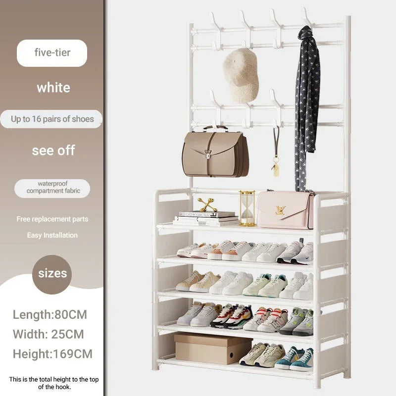 Multifunctional shoe floor stand simple integrated storage rack
