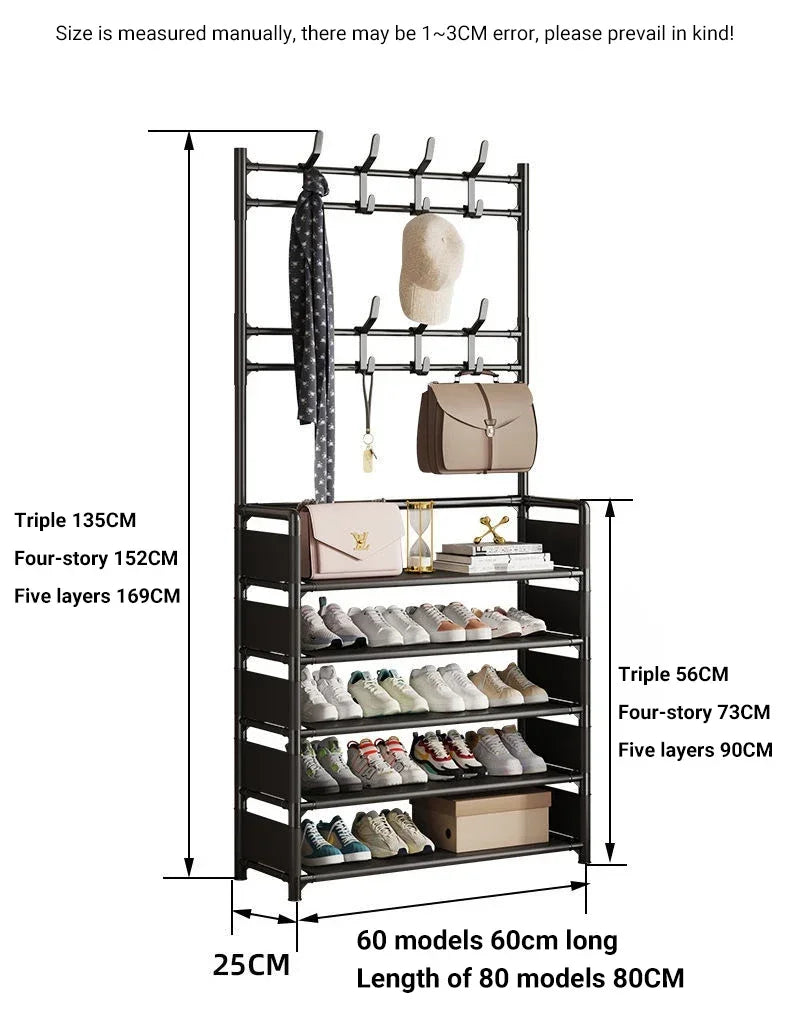 Multifunctional shoe floor stand simple integrated storage rack