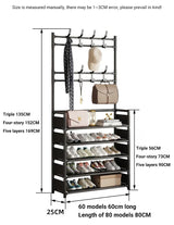 Multifunctional shoe floor stand simple integrated storage rack