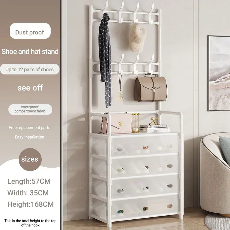 Multifunctional shoe floor stand simple integrated storage rack