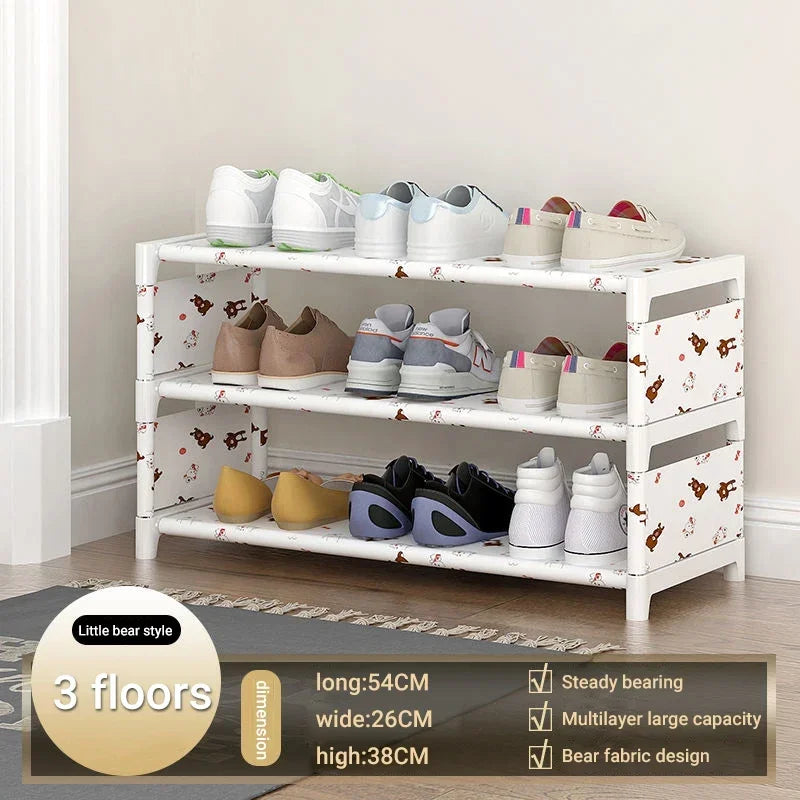 Multifunctional shoe floor stand simple integrated storage rack