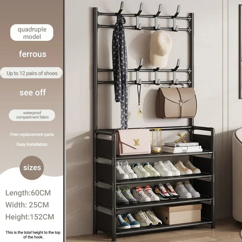 Multifunctional shoe floor stand simple integrated storage rack