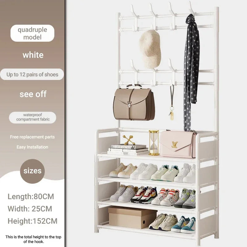 Multifunctional shoe floor stand simple integrated storage rack