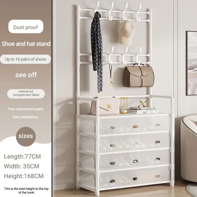 Multifunctional shoe floor stand simple integrated storage rack