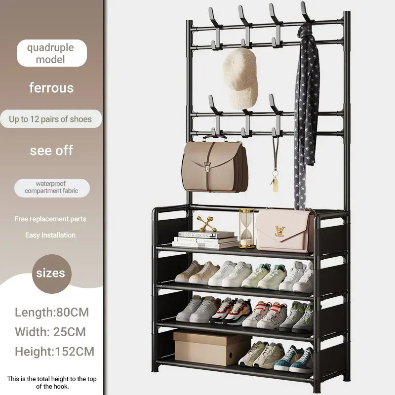 Multifunctional shoe floor stand simple integrated storage rack