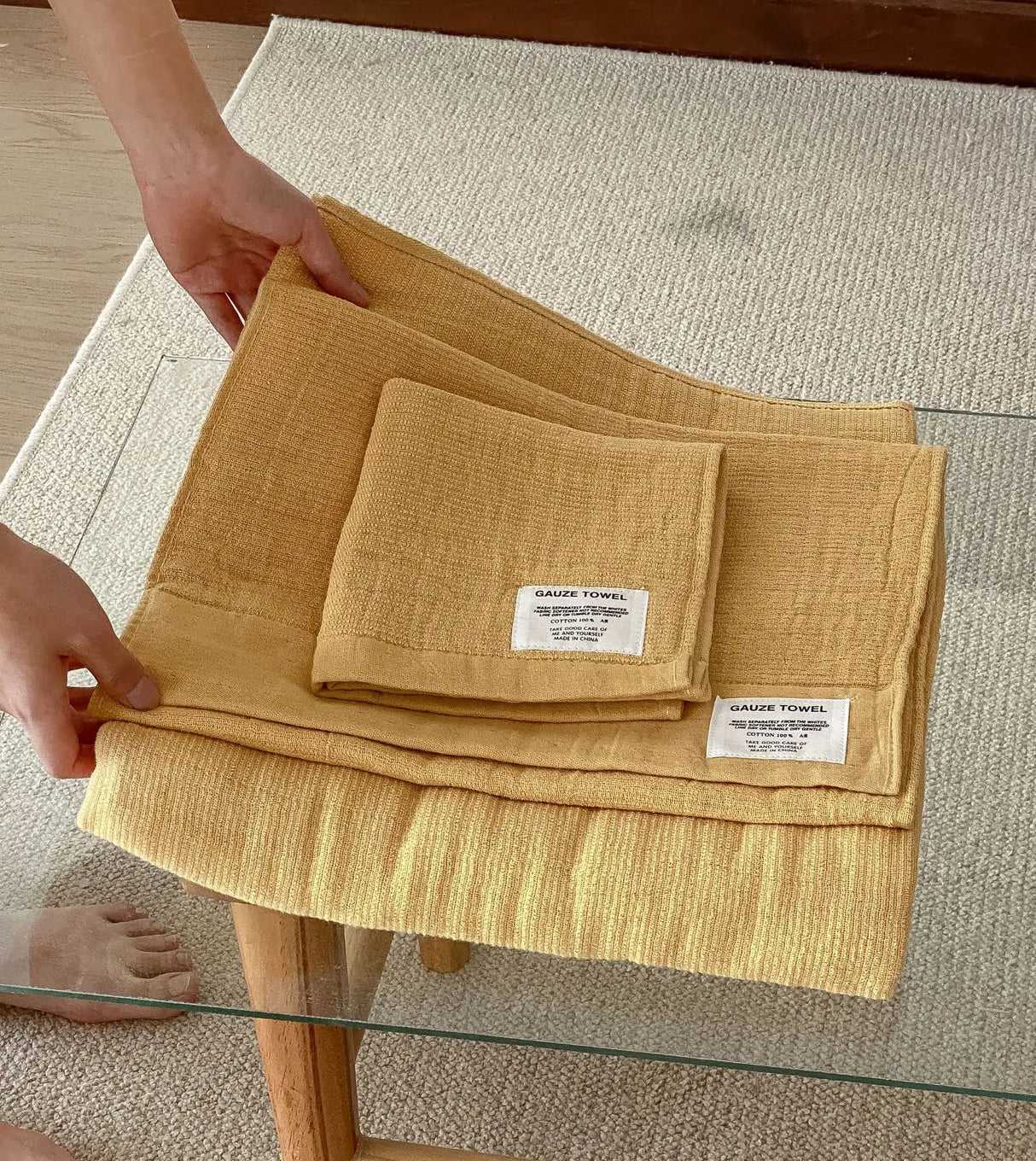 Muslin Square Towel Toiletries Item Stuff Newborn Hand