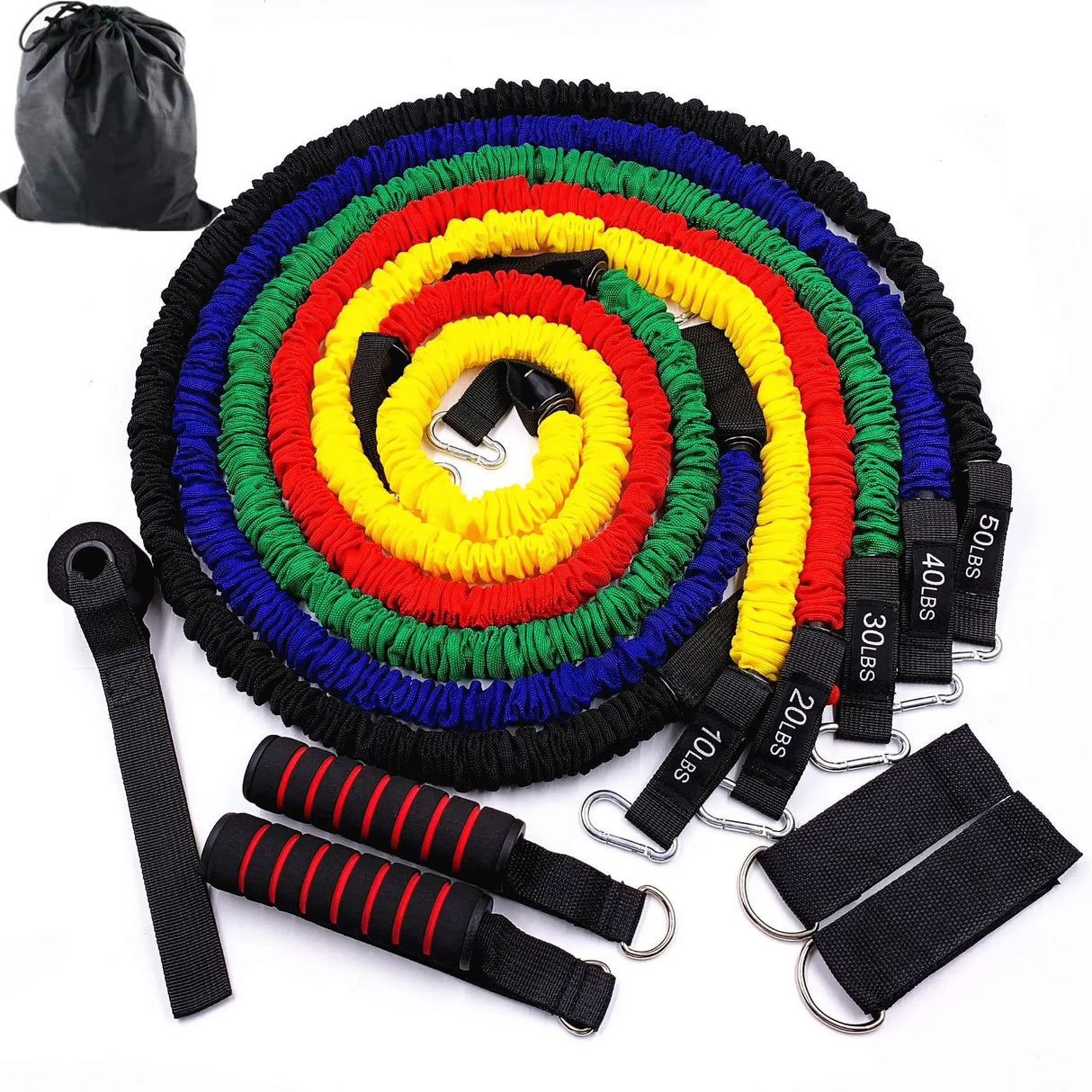 Mytripdream 150lbs Resistance Bands Set 11pc Break Proof