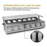 NG/LPG BBQ Grill 6 Infrared Burners Smokeless Stainless