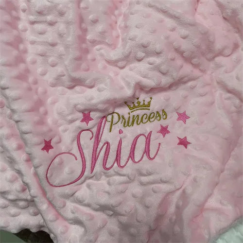 Name Personalised Bubbled Fleece Baby Blanket DIY Custom