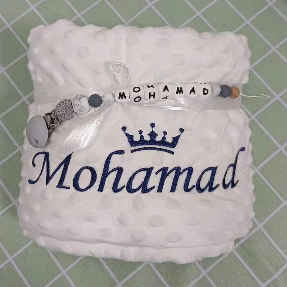 Name Personalised Bubbled Fleece Baby Blanket DIY Custom