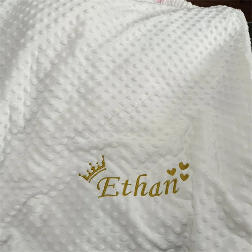 Name Personalised Bubbled Fleece Baby Blanket DIY Custom