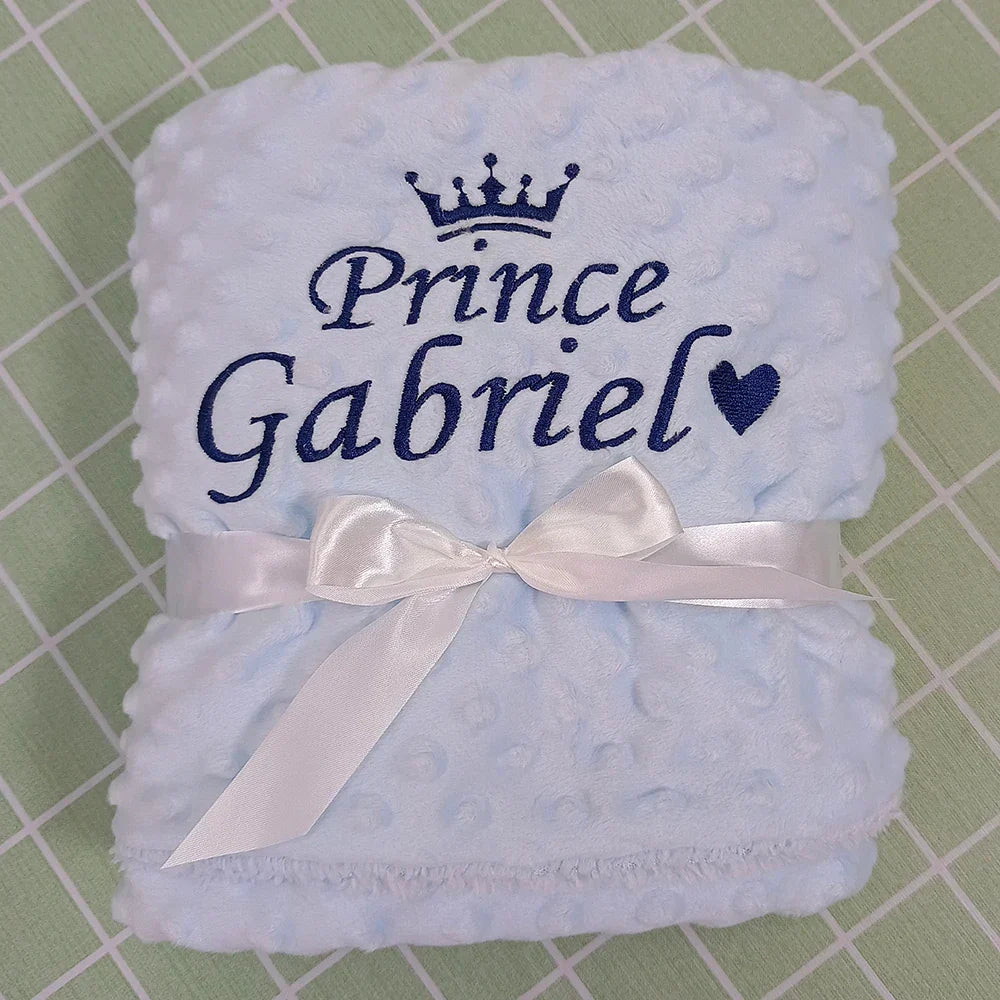 Name Personalised Bubbled Fleece Baby Blanket DIY Custom
