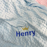 Name Personalised Bubbled Fleece Baby Blanket DIY Custom