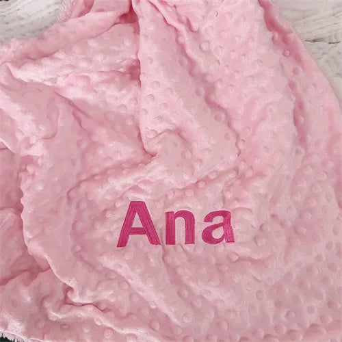 Name Personalised Bubbled Fleece Baby Blanket DIY Custom