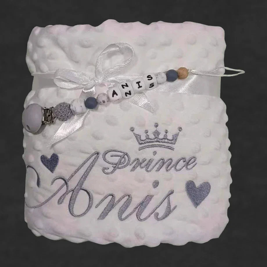 Name Personalised Bubbled Fleece Baby Blanket DIY Custom