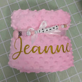 Name Personalised Bubbled Fleece Baby Blanket DIY Custom
