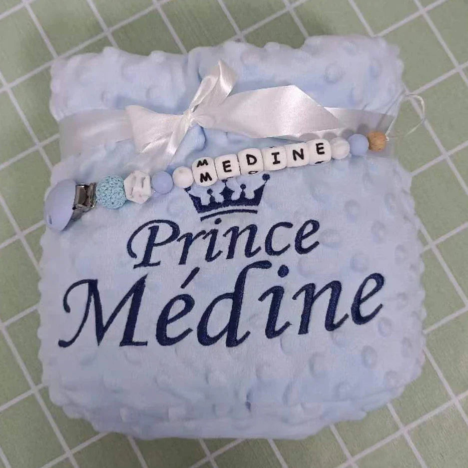 Name Personalised Bubbled Fleece Baby Blanket DIY Custom