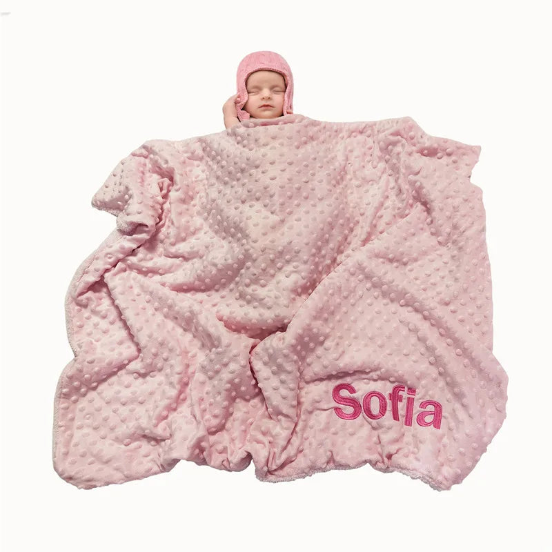 Name Personalised Newborn Baby Blanket Swaddling Baby Bedding