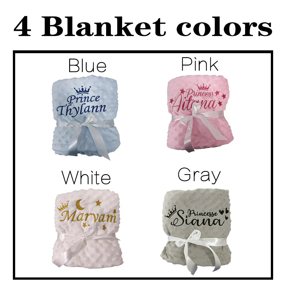 Name Personalised Newborn Baby Blanket Swaddling Baby Bedding