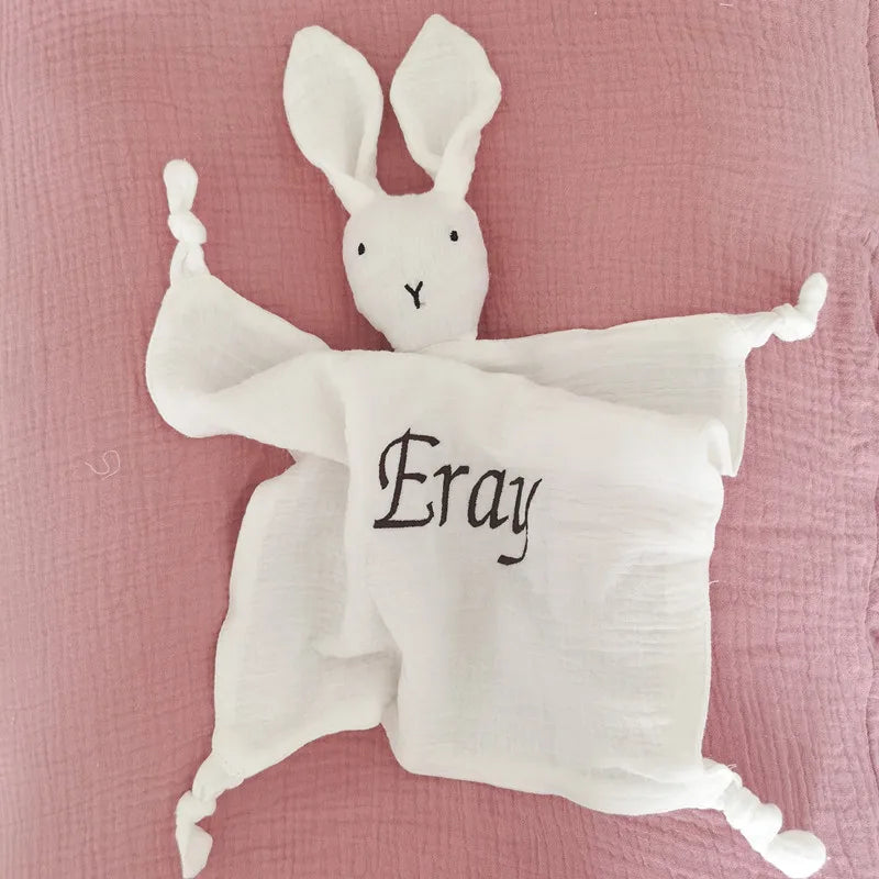 Name Personalized Muslin Cotton Soother Towel Bib Baby