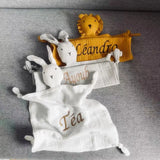 Name Personalized Muslin Cotton Soother Towel Bib Baby