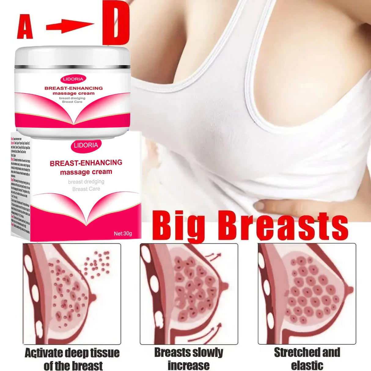 Natural Breast Enlargement Cream Lift Firm Breast Improve