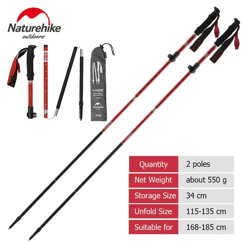 Naturehike Trekking Poles ST09 Collapsible Hiking Stick Five-section