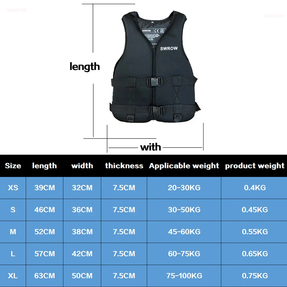 Neoprene Life Jacket for Adult Survival Swimsuit Kayak
