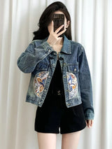 New 2024 Spring Denim Jacket Women Chinese Style