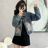 New 2024 Spring Denim Jacket Women Chinese Style