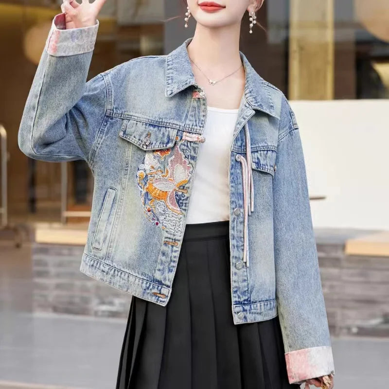 New 2024 Spring Women Denim Jacket And Coat