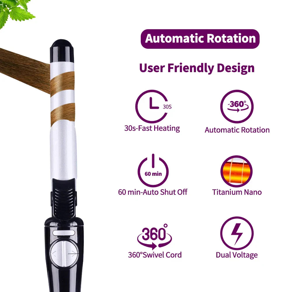 New 25mm Ceramic Barrel Curling Iron Automatic Hair