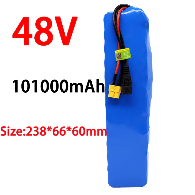 New 48V 100000mAh 1000w 13S3P XT60 48V Lithium