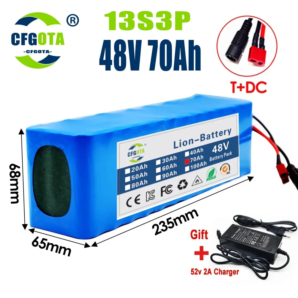 New 48V 100Ah 20000W 13S3P DC/T Lithium ion
